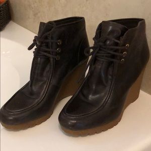 Michael Kors dark brown lace up ankle booties